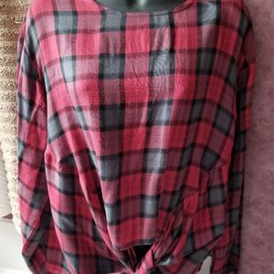 Red Plaid Blouse